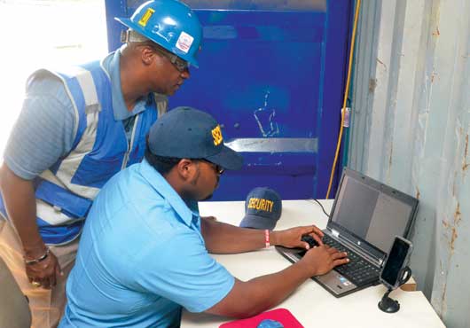 Training a construction site security officer to use the Contractor Management System. This training adds value to a client’s project by integrating technology to track personnel and protect critical assets during each phase of construction.